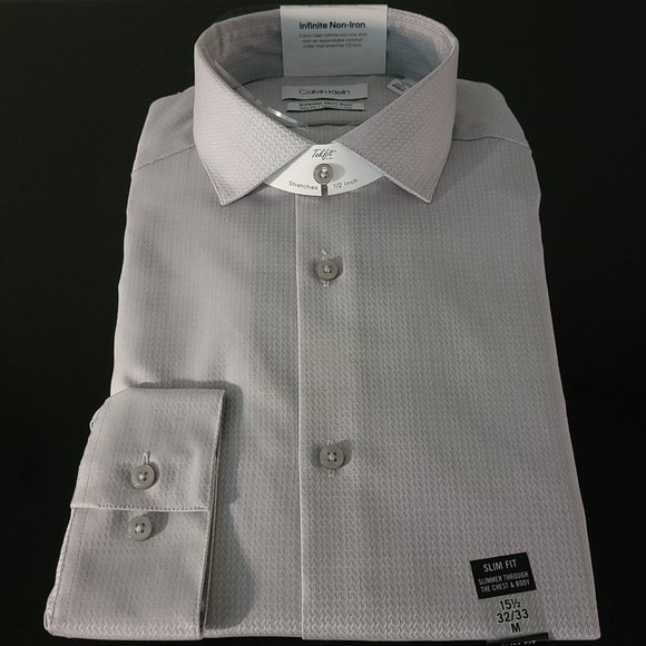 Calvin Klein Other - NWT Calvin Klein Infinite Non-Iron Slim Fit Stretch Dress Shirt, Light gray